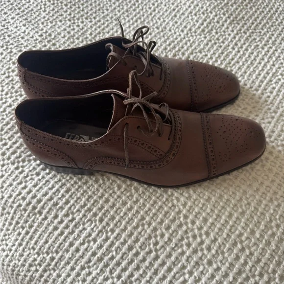 Salvatore Ferragamo Brown Oxford Shoes